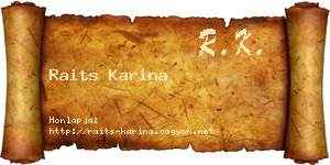 Raits Karina névjegykártya